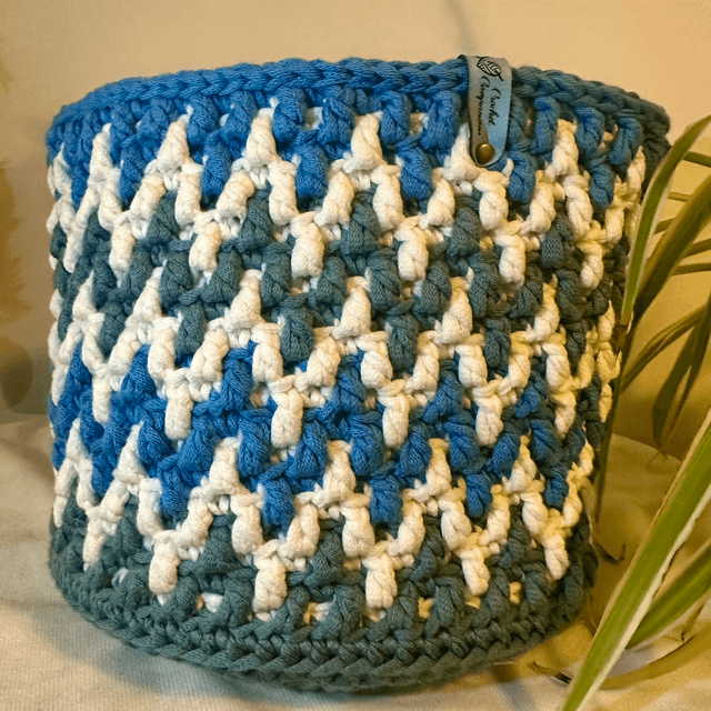 Handmade Crochet Basket/Plant Cover